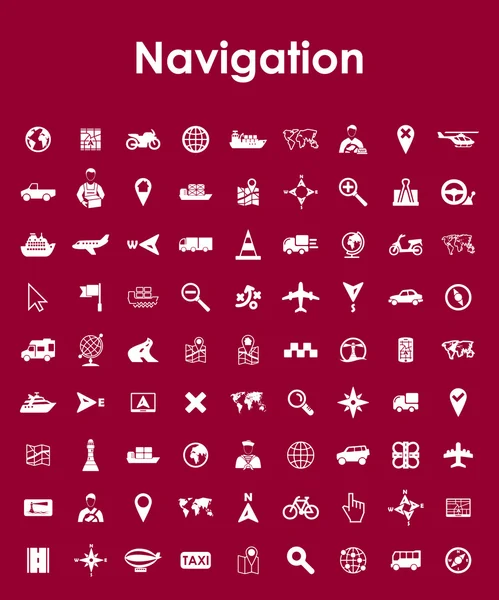 Набор простых значков навигации — стоковый вектор