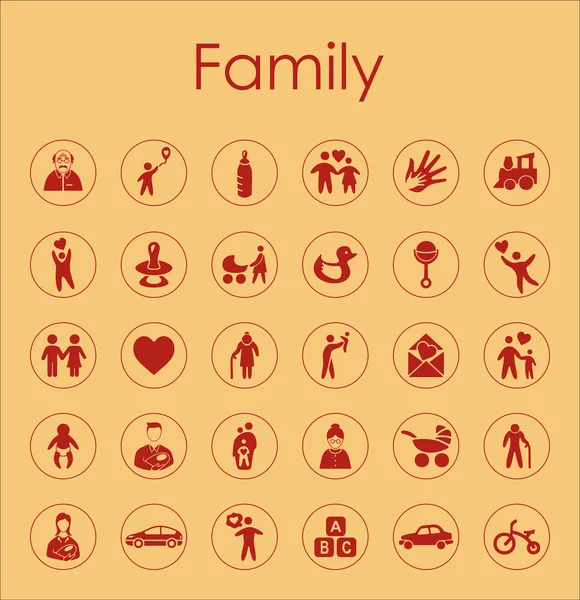 Ensemble d'icônes simples familiales — Image vectorielle