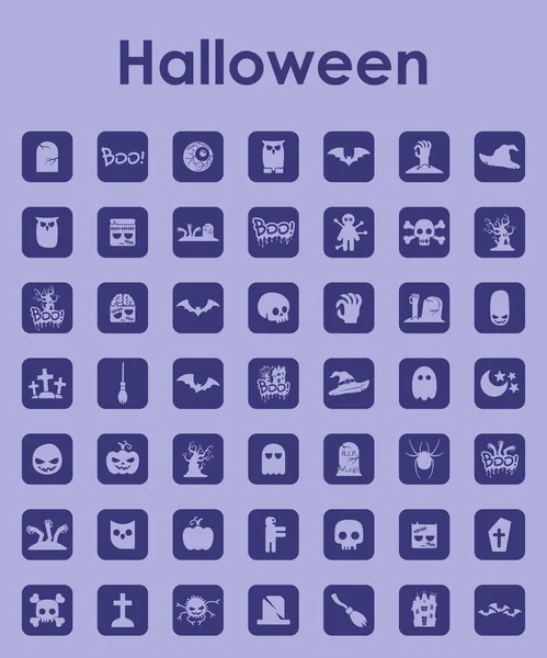 Set di halloween semplici icone — Vettoriale Stock