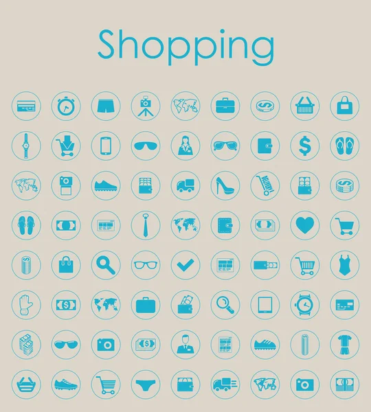 Einkaufen mit einfachen Symbolen — Stockvektor
