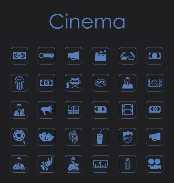 Conjunto de iconos simples de cine — Archivo Imágenes Vectoriales