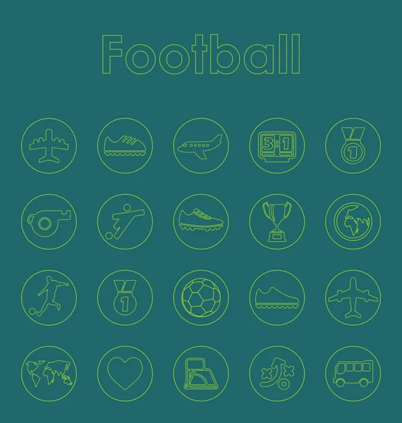 Set of football simple icons — Stock Vector