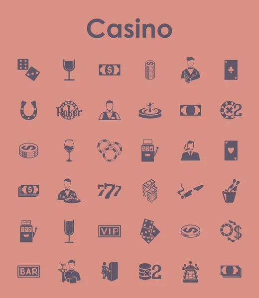 Conjunto de iconos simples de casino — Archivo Imágenes Vectoriales