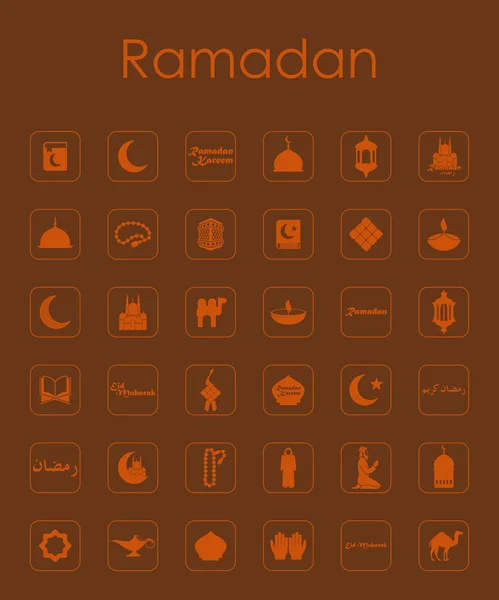 Set of ramadan simple icons — Stock Vector