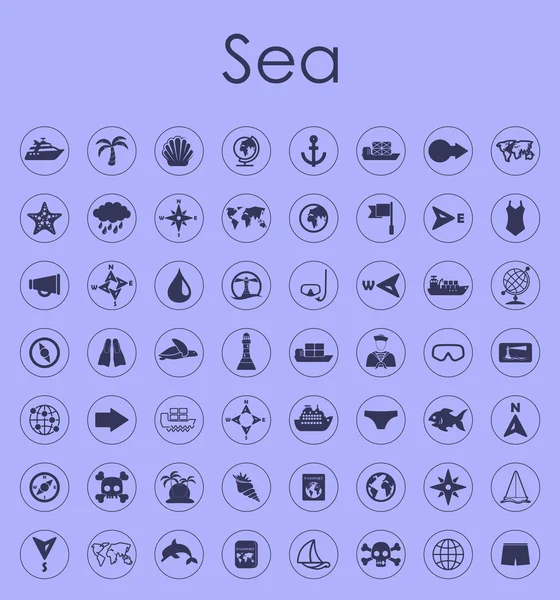 Conjunto de iconos simples mar — Archivo Imágenes Vectoriales