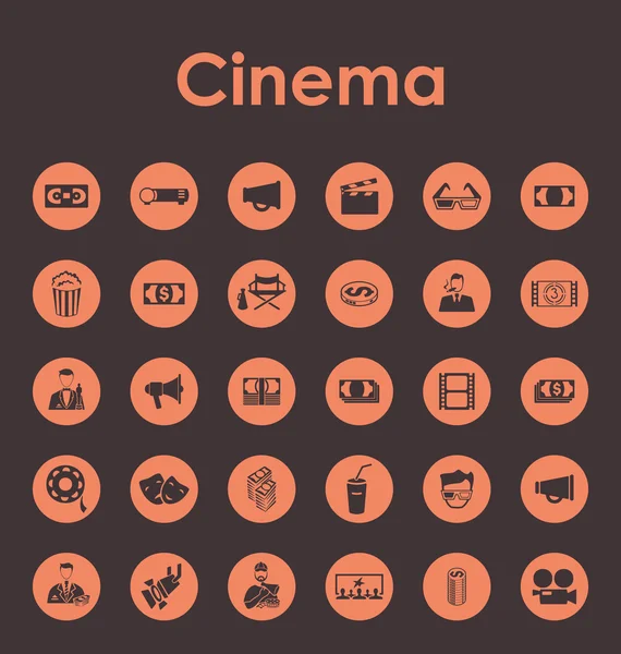 Set van de eenvoudige pictogrammen bioscoop — Stockvector