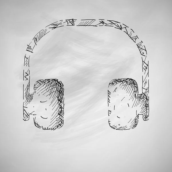 Kopfhörer-Symbol auf der Tafel — Stockvektor