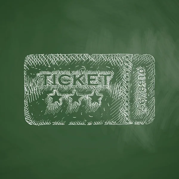 Ticket pictogram op schoolbord — Stockvector