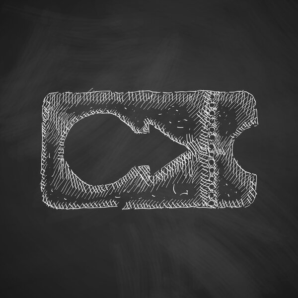 Значок билета на доске
