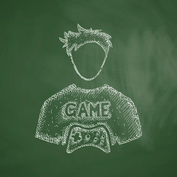 Gamer icon on chalkboard — Stock Vector