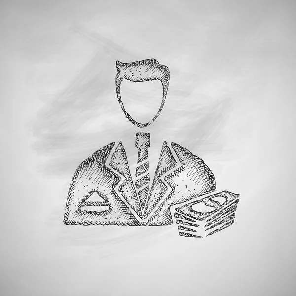 Businessman icon on chalkboard — Stock Vector