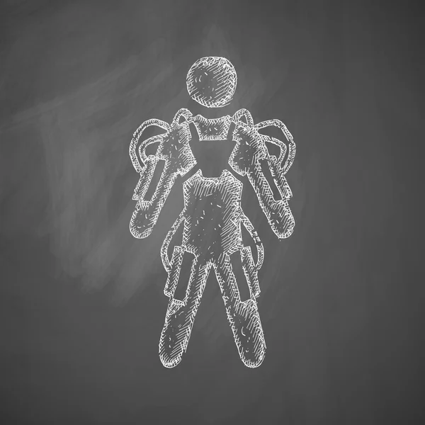 Exoskeleton icon on chalkboard — Stock Vector