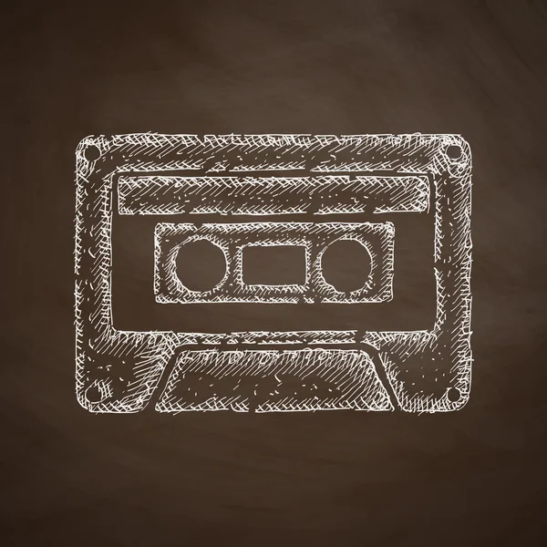 Icono de Audiocassette en pizarra — Vector de stock