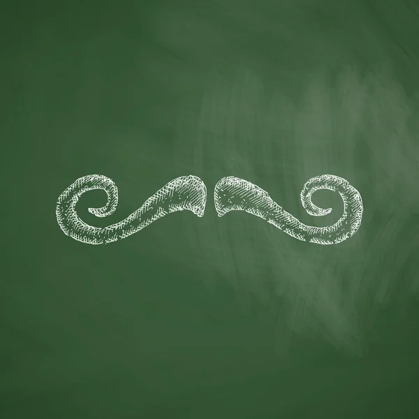 Mustache icon on chalkboard — Stock Vector