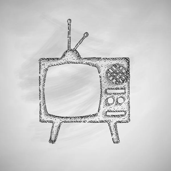 Vieille icône de télévision — Image vectorielle