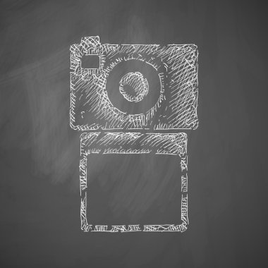 Kara tahta fotoğraf simgesini