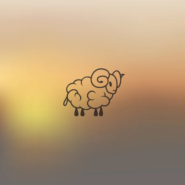Icona della pecora sfocata — Vettoriale Stock