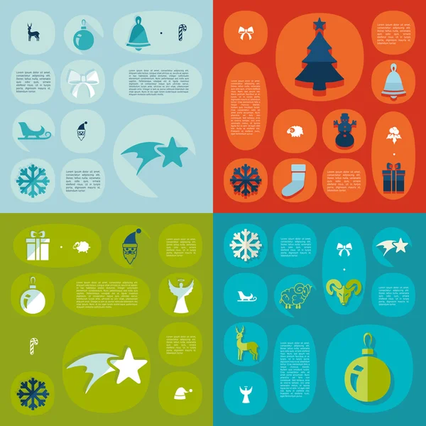 Infographie plate de Noël — Image vectorielle