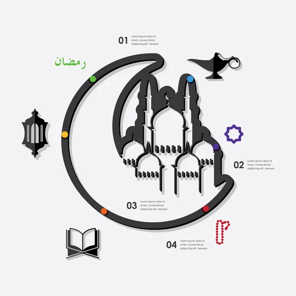 Ramadanin infografiset elementit — vektorikuva