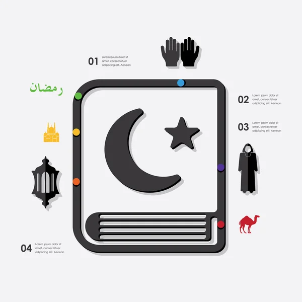 Ramadan infographic elements — Stock Vector