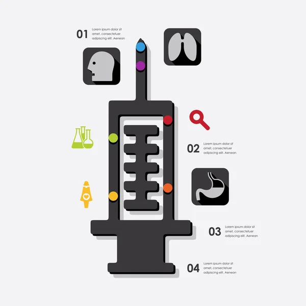 Elementi infografici di medicina — Vettoriale Stock