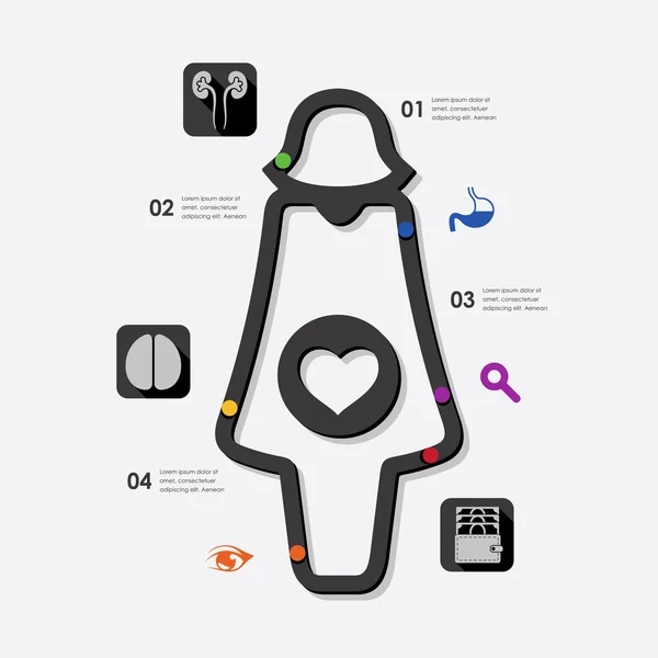 Elementos de la infografía médica — Archivo Imágenes Vectoriales