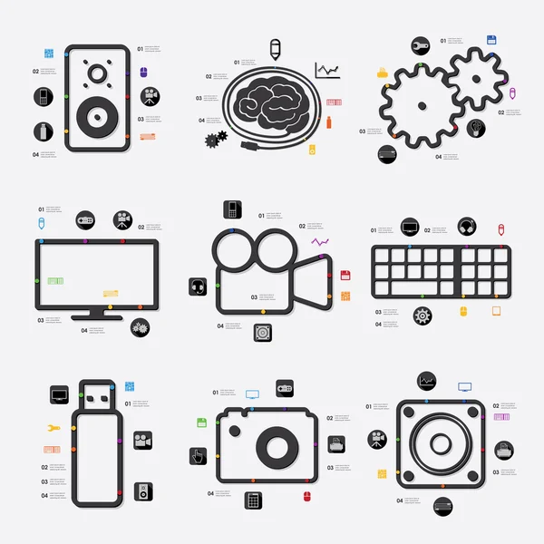 Elementos de infografía tecnológica — Archivo Imágenes Vectoriales