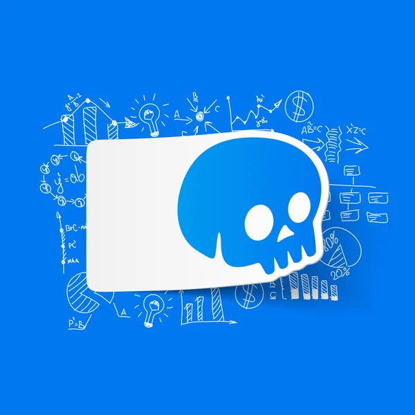 Drawing business formulas with skull — Stock Vector