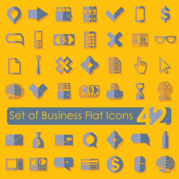 Conjunto de iconos planos de negocios — Archivo Imágenes Vectoriales