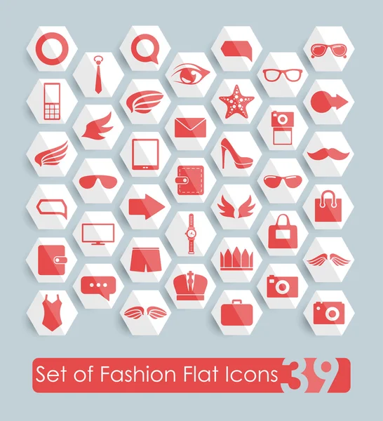Set di icone piatte moda — Vettoriale Stock