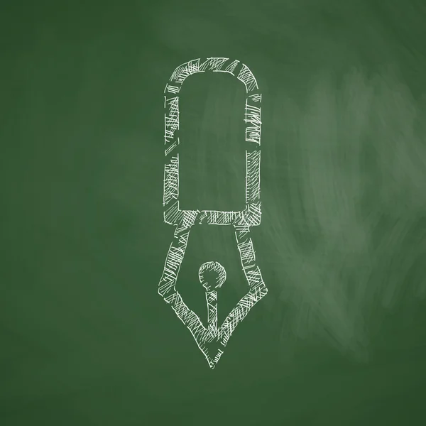 Pen pictogram op schoolbord — Stockvector