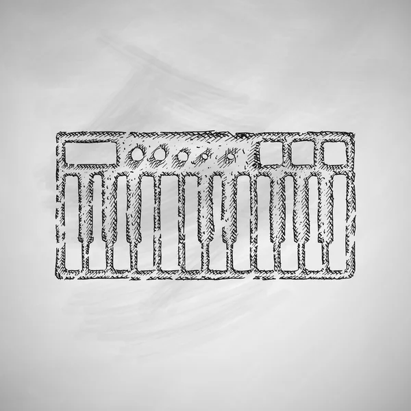 Synthesizer pictogram op schoolbord — Stockvector