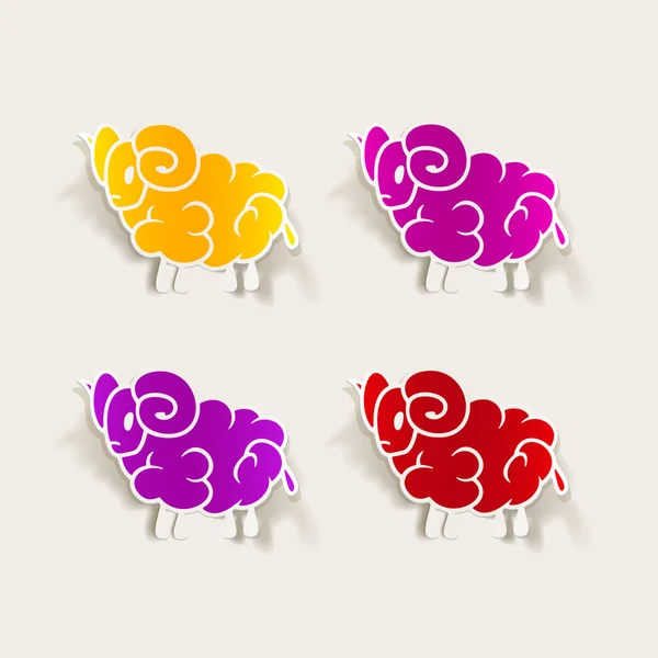 Elemento de diseño realista: oveja — Vector de stock