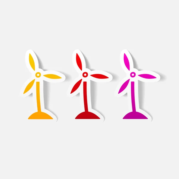 Větrné turbíny ikona — Stockový vektor