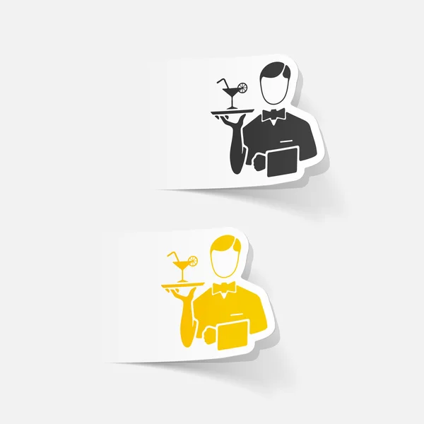 Realistic design element: waiter — Stock Vector