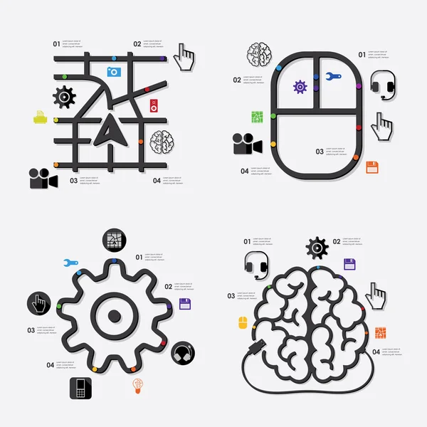 Elementi infografici tecnologici — Vettoriale Stock