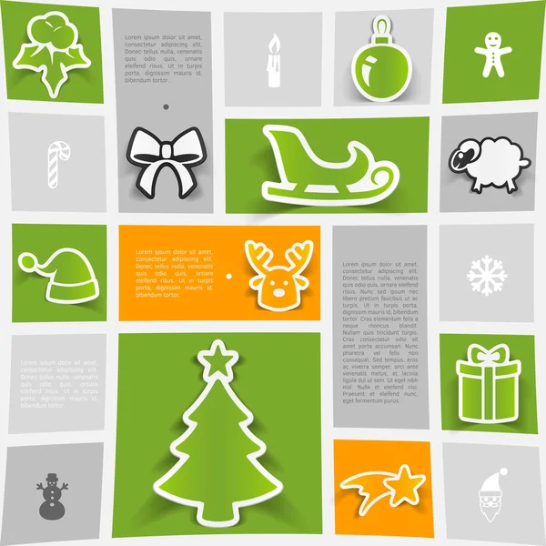 Autocollant de Noël infographie — Image vectorielle