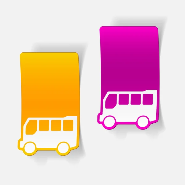 Elemento de diseño realista: bus — Vector de stock