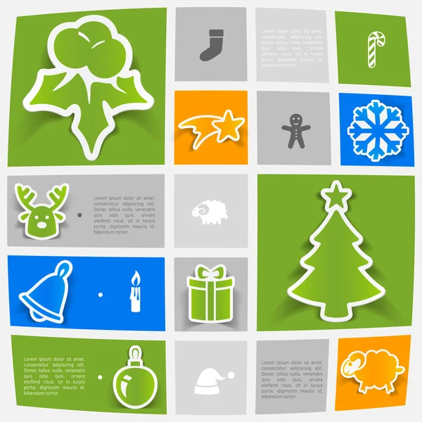 Christmas sticker infographic — Stock Vector