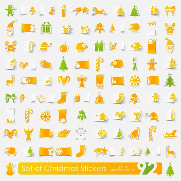 Set de pegatinas navideñas — Vector de stock