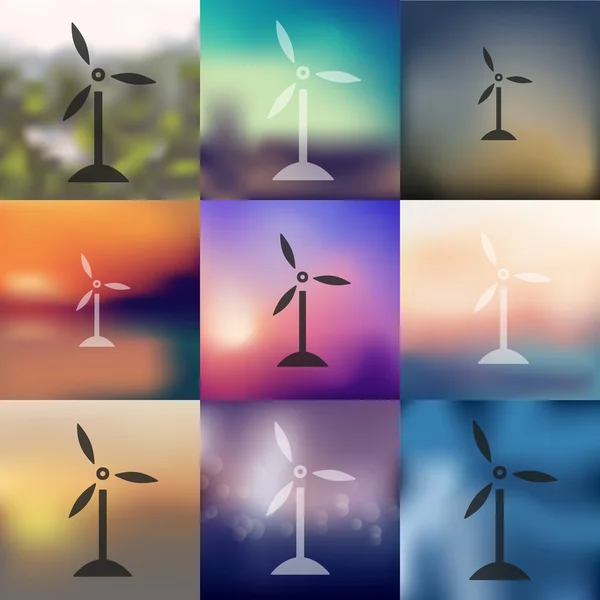 Wind turbines icon — Stock Vector