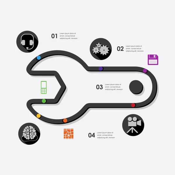 Elementos infográficos de tecnologia — Vetor de Stock