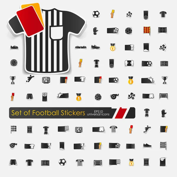 Juego de pegatinas de fútbol — Vector de stock