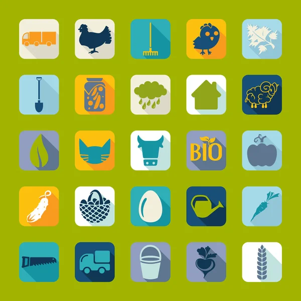 Ensemble d'icônes de l'agriculture — Image vectorielle