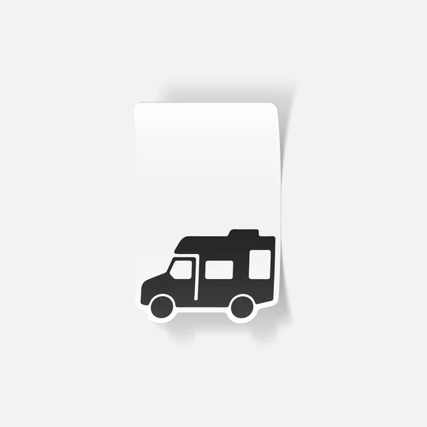 Gerçekçi tasarım öğesi: kamyonet ve karavan — Stok Vektör