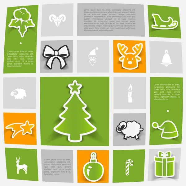 Christmas sticker infographic — Stock Vector