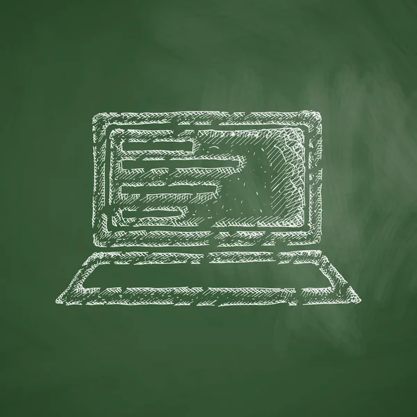 Laptop icon on chalkboard — Stock Vector