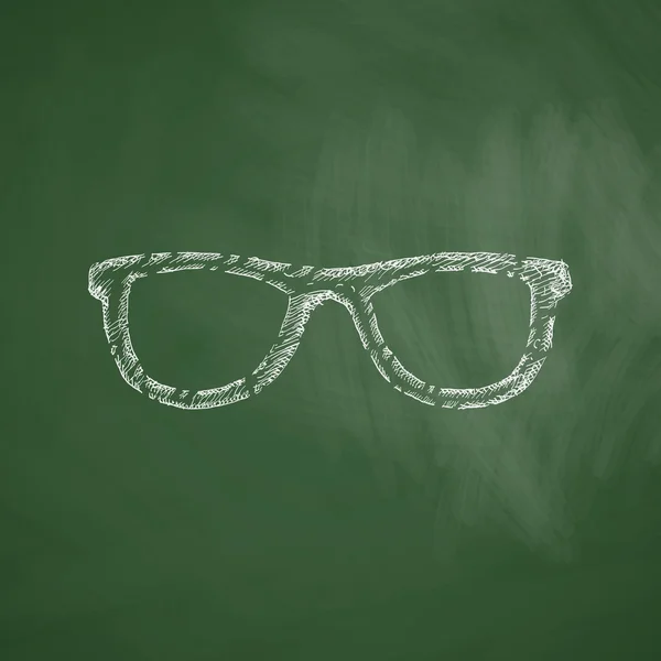 Kara tahta üzerinde gözlük simgesi — Stok Vektör