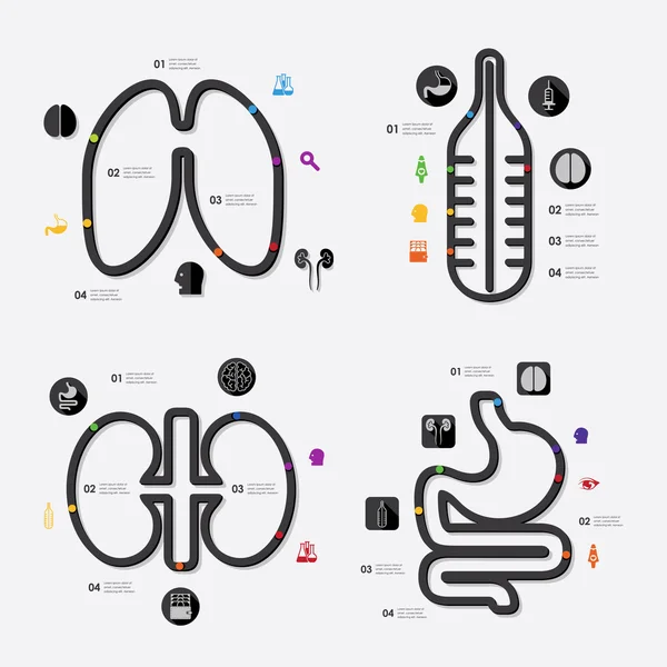 Medicina elementos infográficos — Vetor de Stock