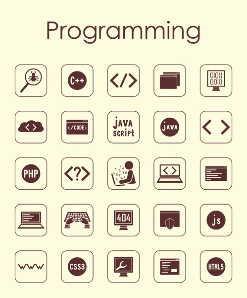 Programlama basit simgeler kümesi — Stok Vektör